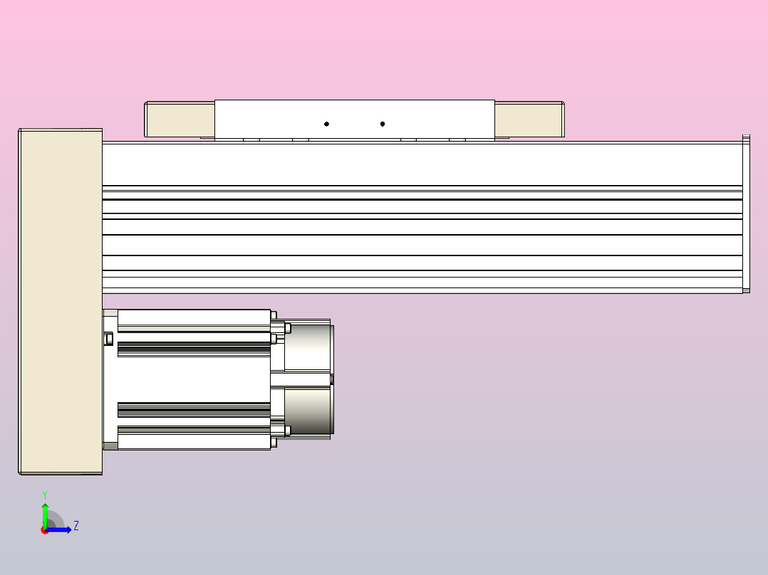滚珠丝杠直线轴带导轨全封闭TPA-HCR-220D-3210C-L100-MP-Y-P1K-N3左视图