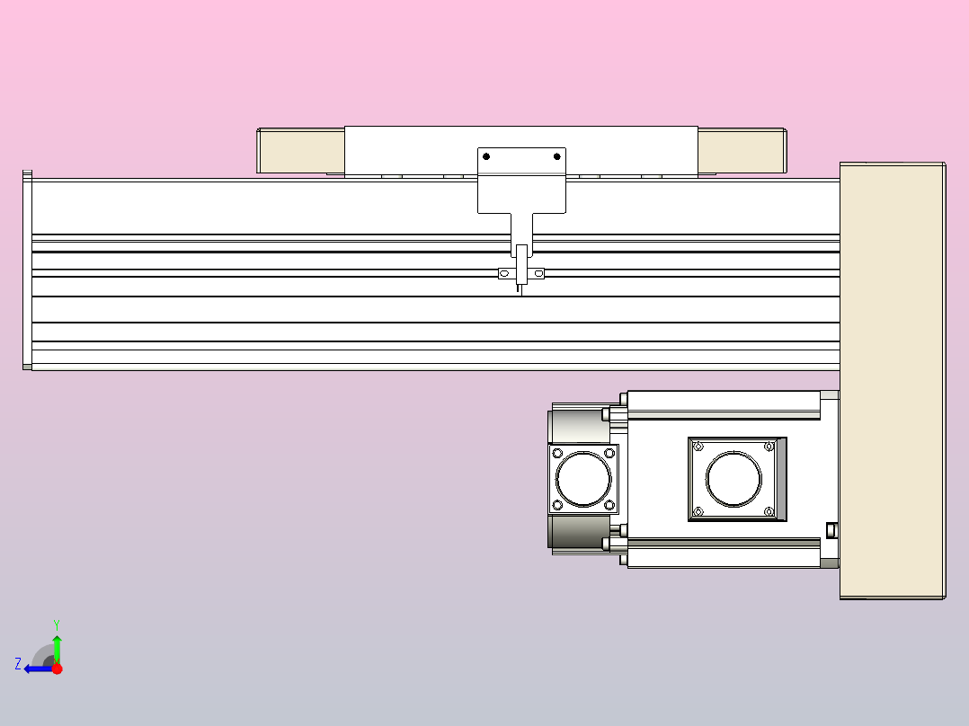 滚珠丝杠直线轴带导轨全封闭TPA-HCR-220D-3210C-L100-MP-Y-P1K-N3右视图