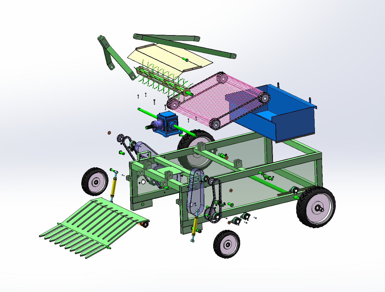 玉米根部回收机（SW+CAD+说明书）