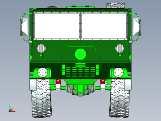 军用卡车CATIA V5 r21模型前视缩略图