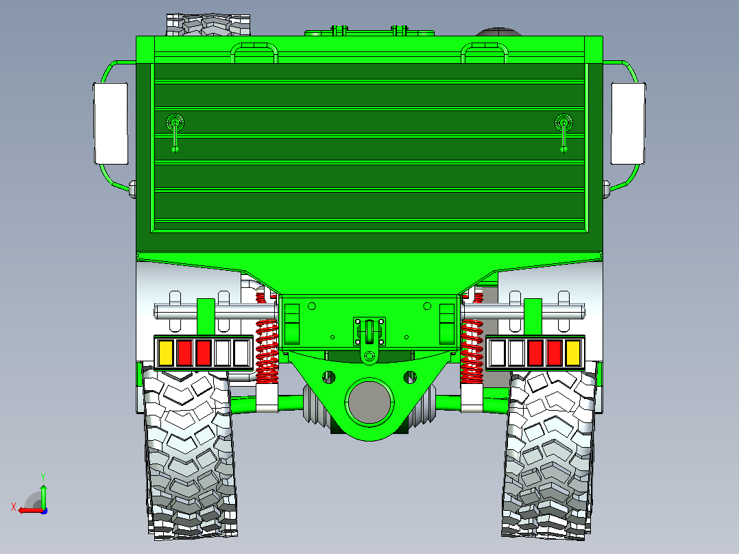 军用卡车CATIA V5 r21模型后视图