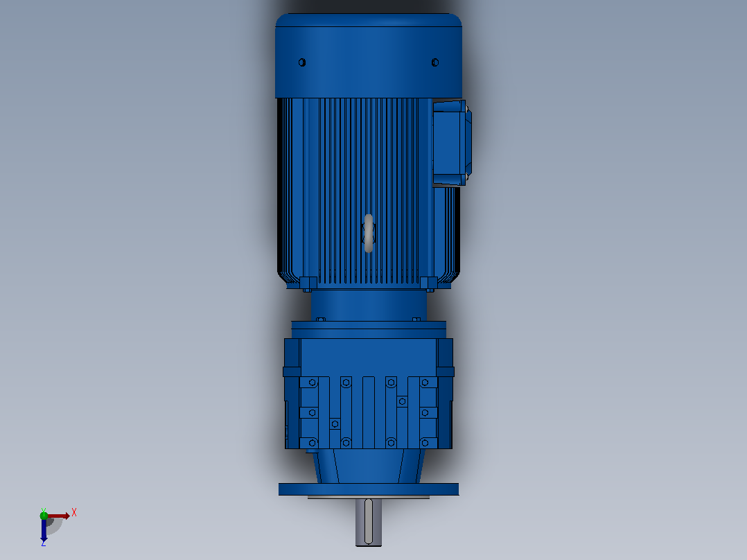 RF17法兰轴伸式安装斜齿轮减速机RF17-Y0.25-4P-71-M1-0°-Φ140俯视图