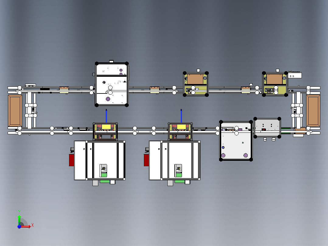 汽车门锁生产线前视图