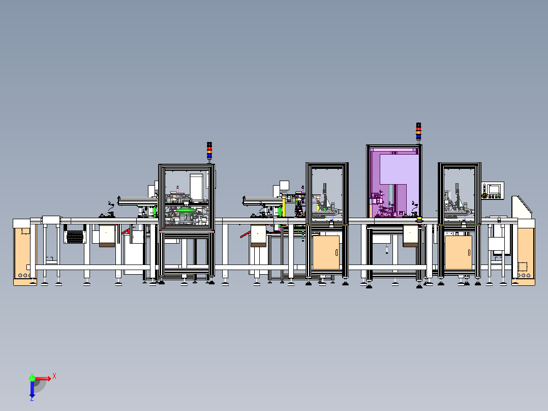 汽车门锁生产线俯视图