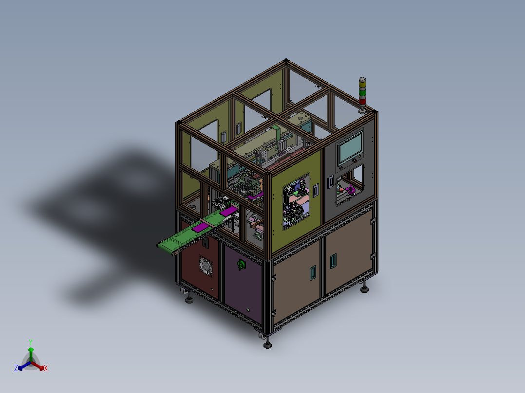 锂电池自动贴胶纸机sw17可编辑正等轴测图