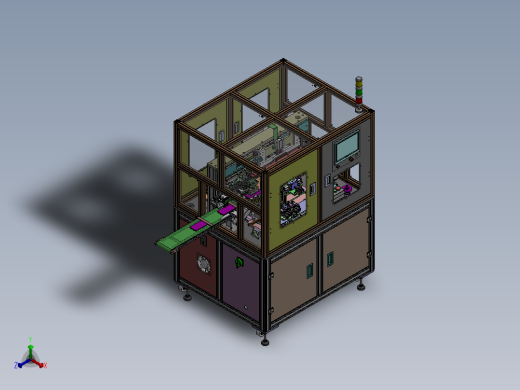 锂电池自动贴胶纸机sw17可编辑正等轴测缩略图