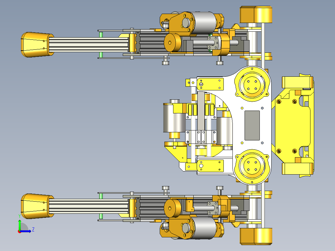 开源openDog四足机器狗3D图纸 STP左视图