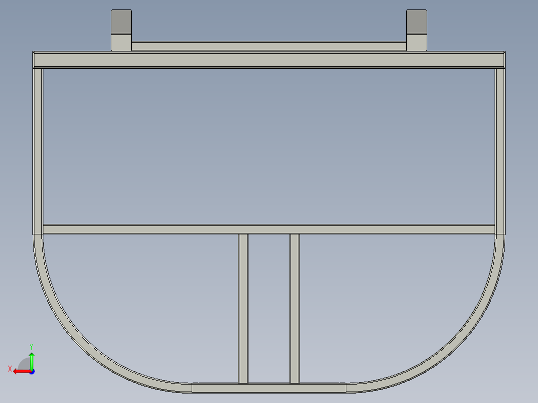 垃圾箱3D模型proe后视图