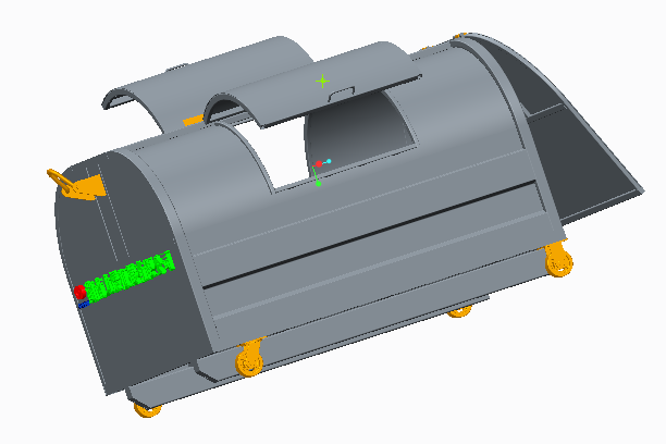 垃圾箱3D模型proe