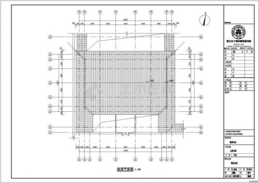 单层歇山式木结构古建筑施工图CAD图纸缩略图