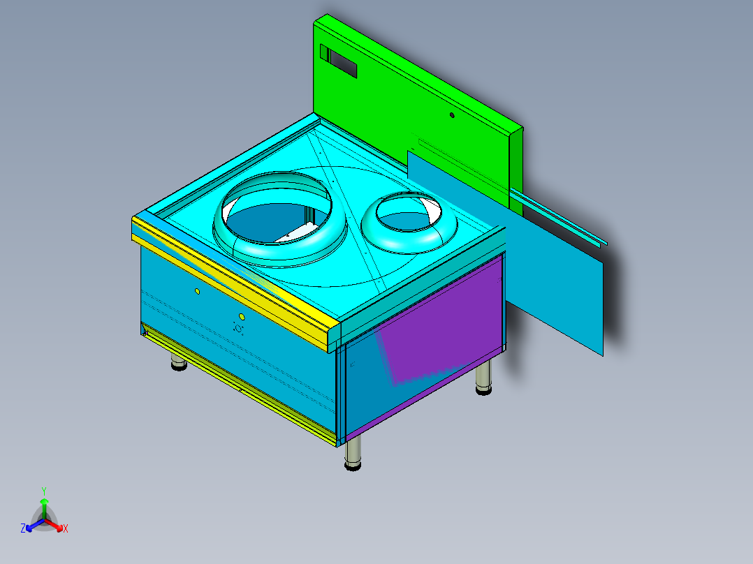 单头单尾厨具3D