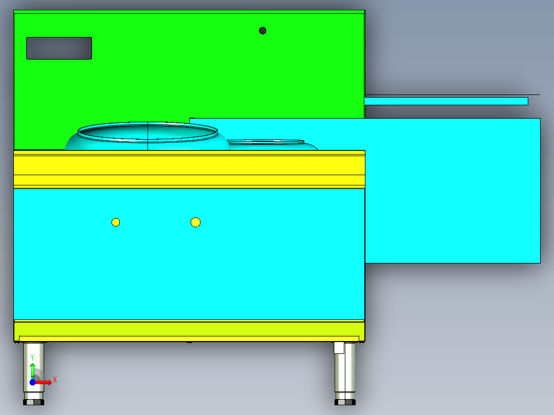 单头单尾厨具3D前视图