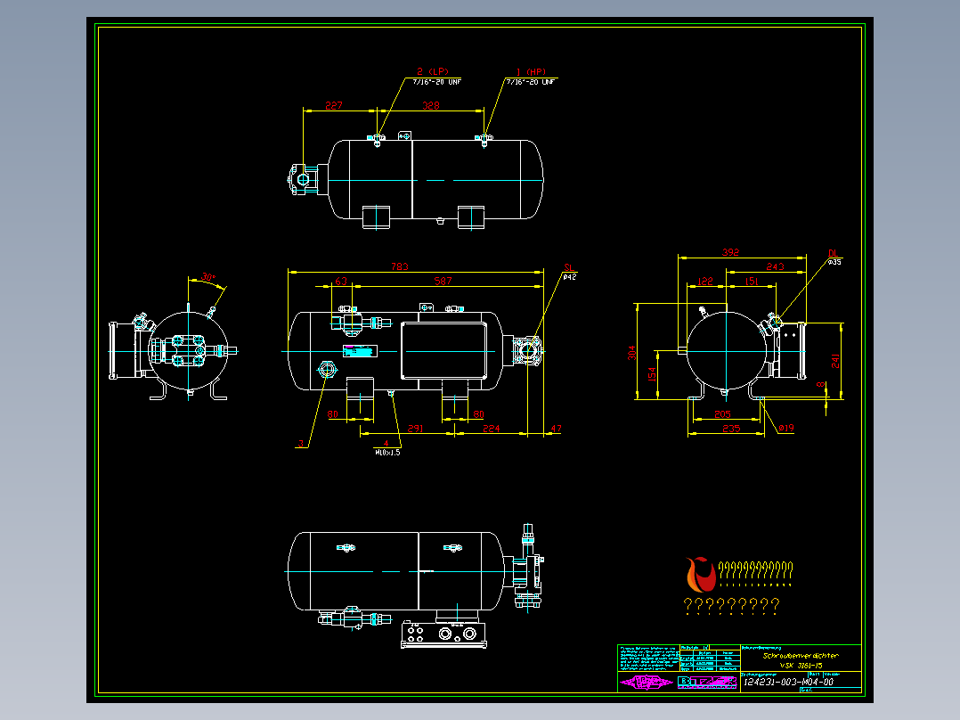 全封闭螺杆压缩机图纸
