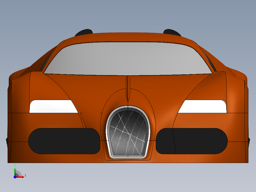 布加迪威龙的车前视图