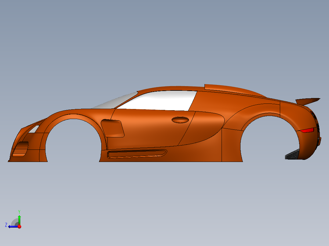 布加迪威龙的车右视图