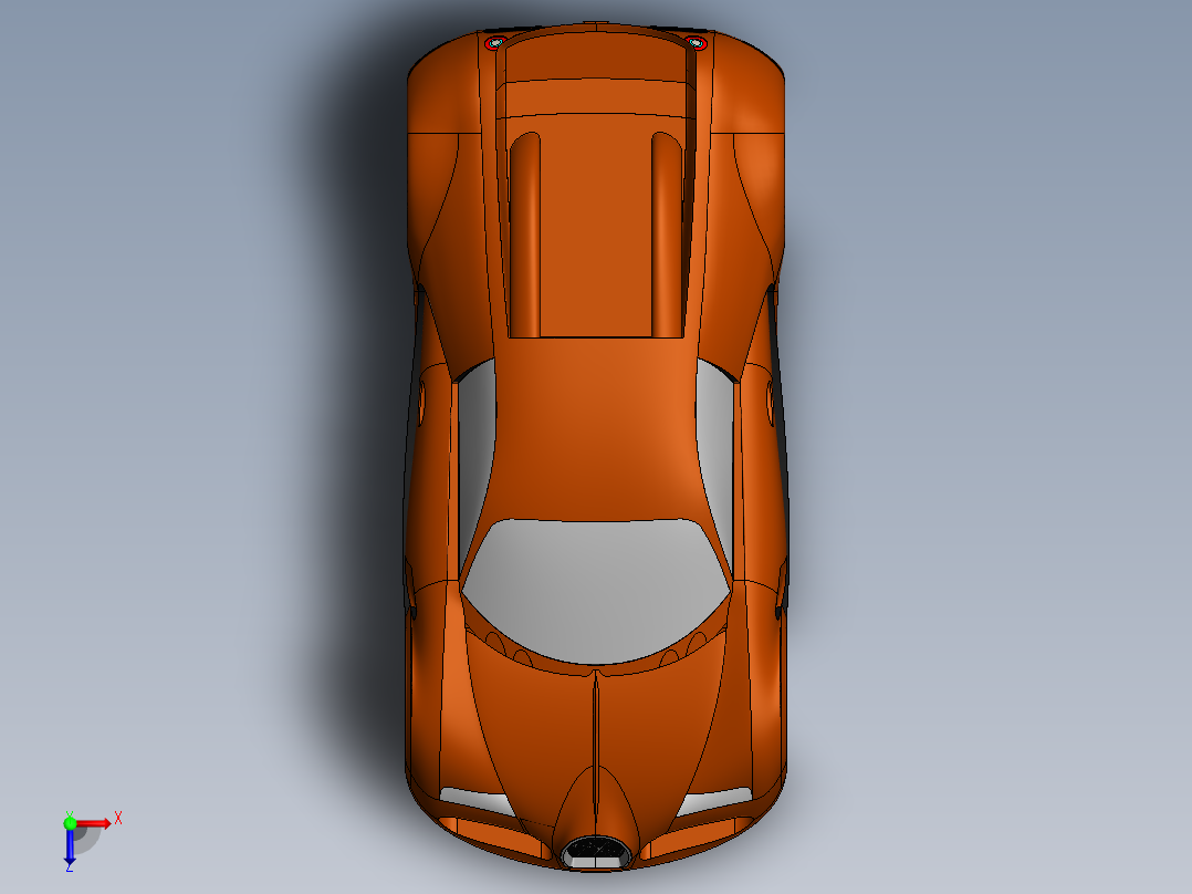 布加迪威龙的车俯视图