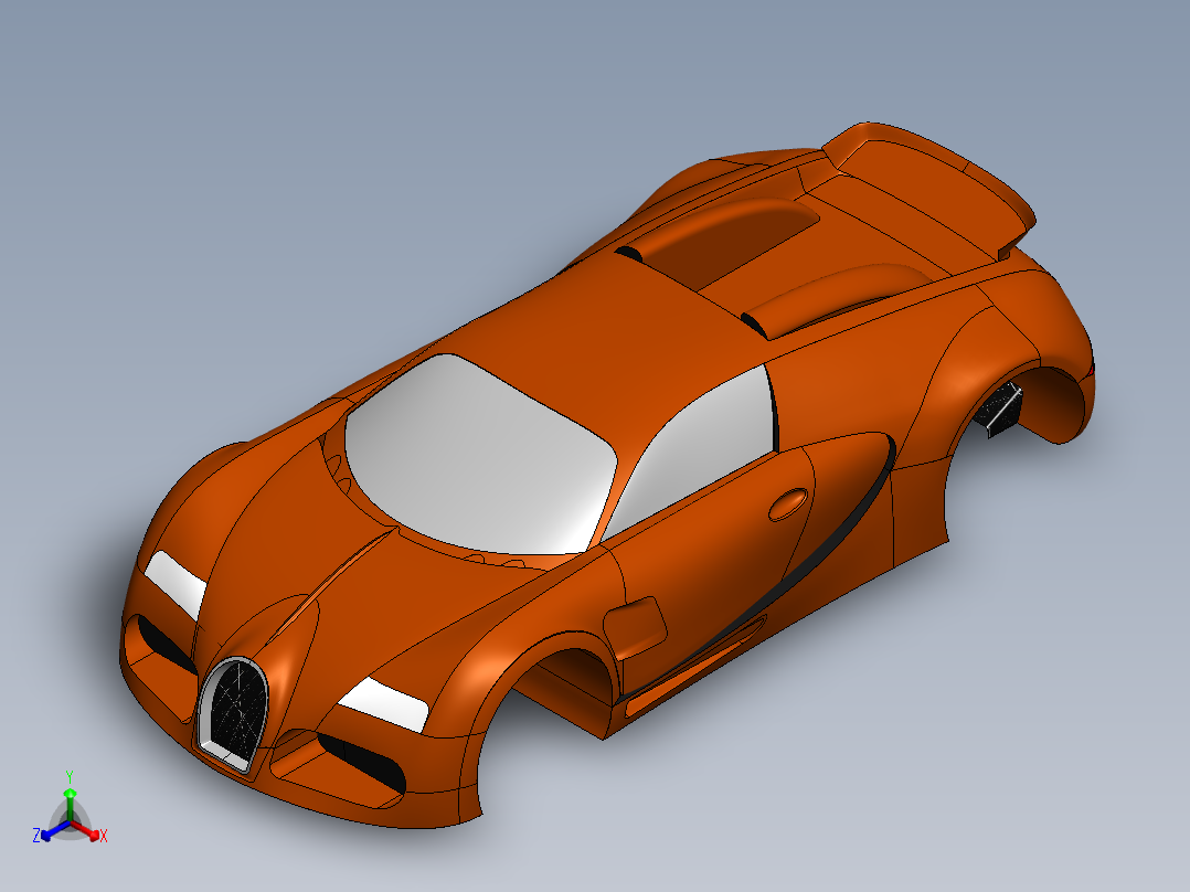 布加迪威龙的车正等轴测图