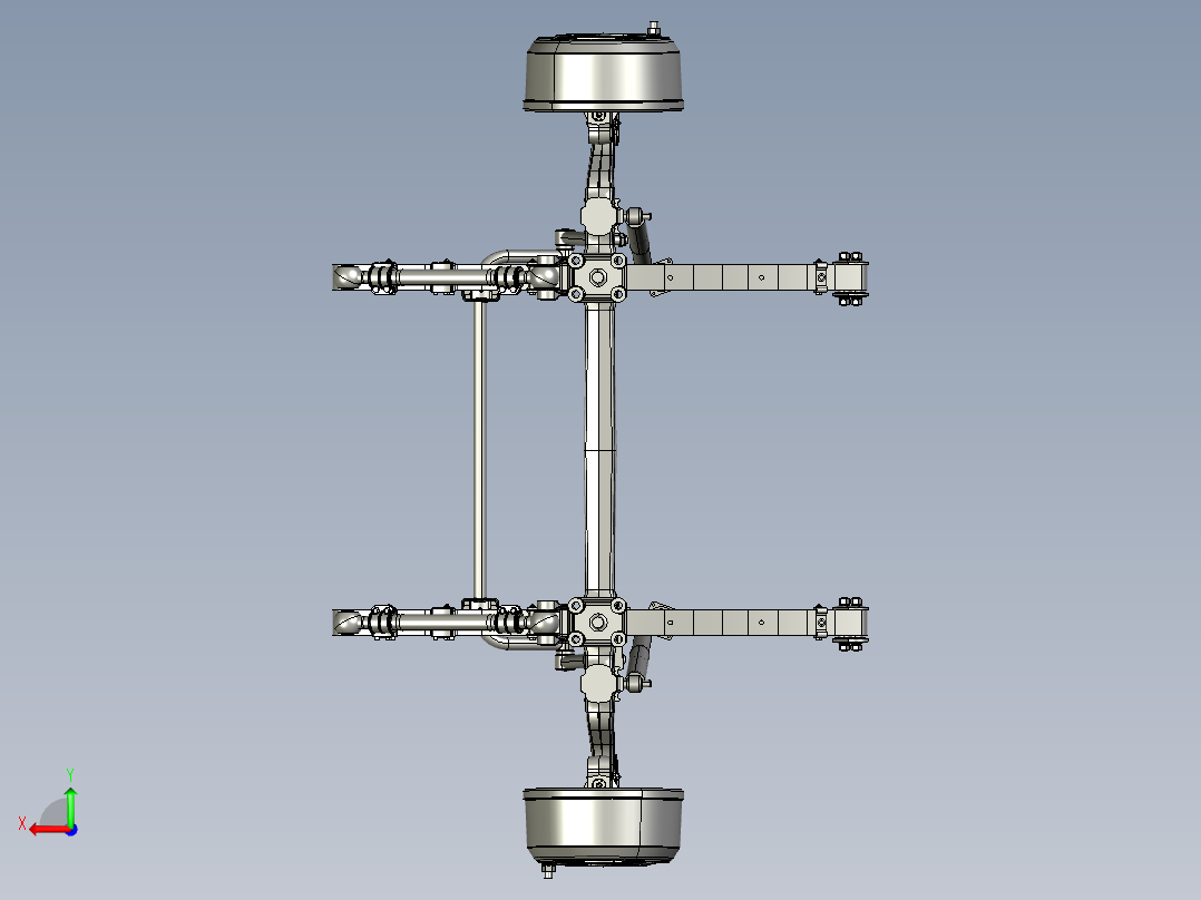 公共汽车车轴后视图