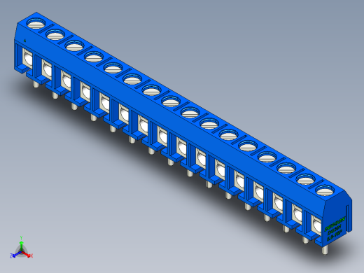 DEGSON DG301 系列 5.0mm 接线端子-DG301-5.0-16P-12-00AH正等轴测缩略图