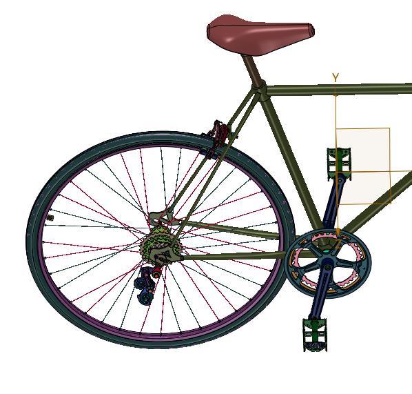 高强度钢框架曲柄变速自行车