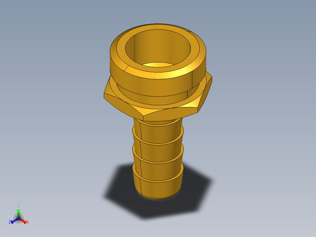 水管接头Hose Barb to Male Hose Thread 53GH-8-12主视图