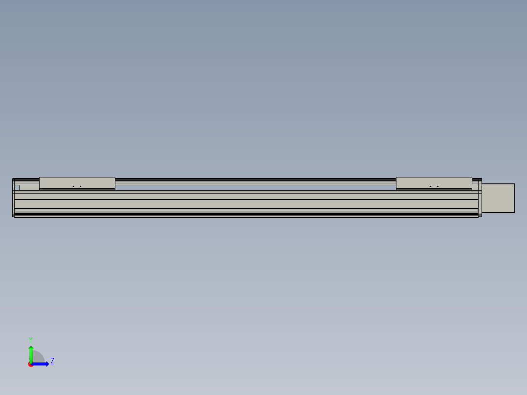直线模组LHB21-L40-S1050-L(B)设计图纸左视图