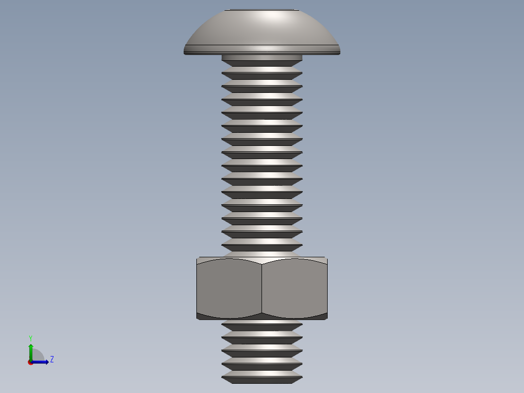 紧固件-M5 Stainless Round Head左视图