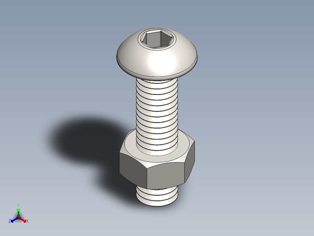 紧固件-M5 Stainless Round Head正等轴测图