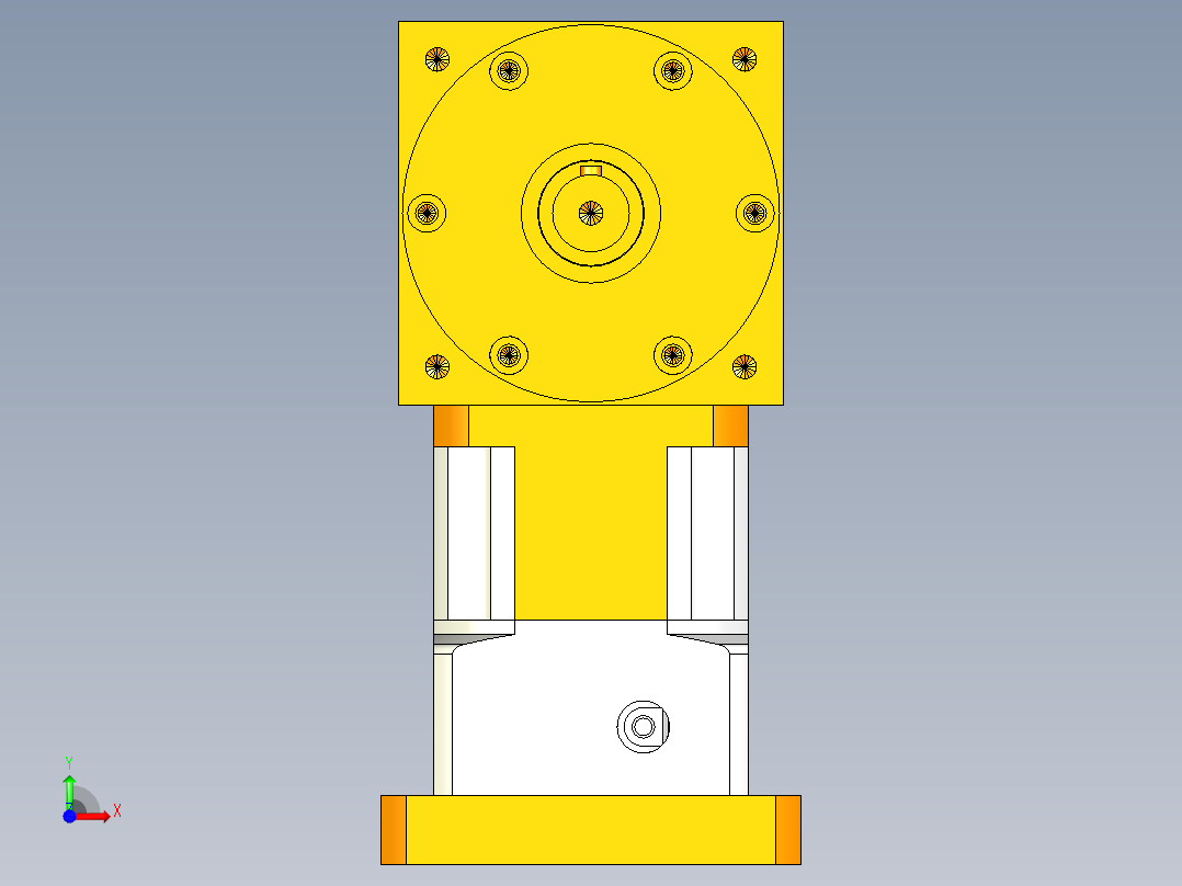 换向器PW110单轴 PLX90-L1 22-110-145-M8.stp前视图