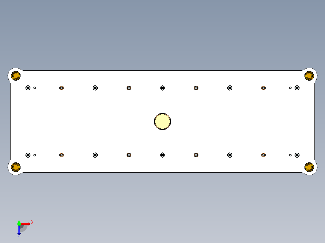 安装底板级进模（CAD图+PROE三维）俯视图