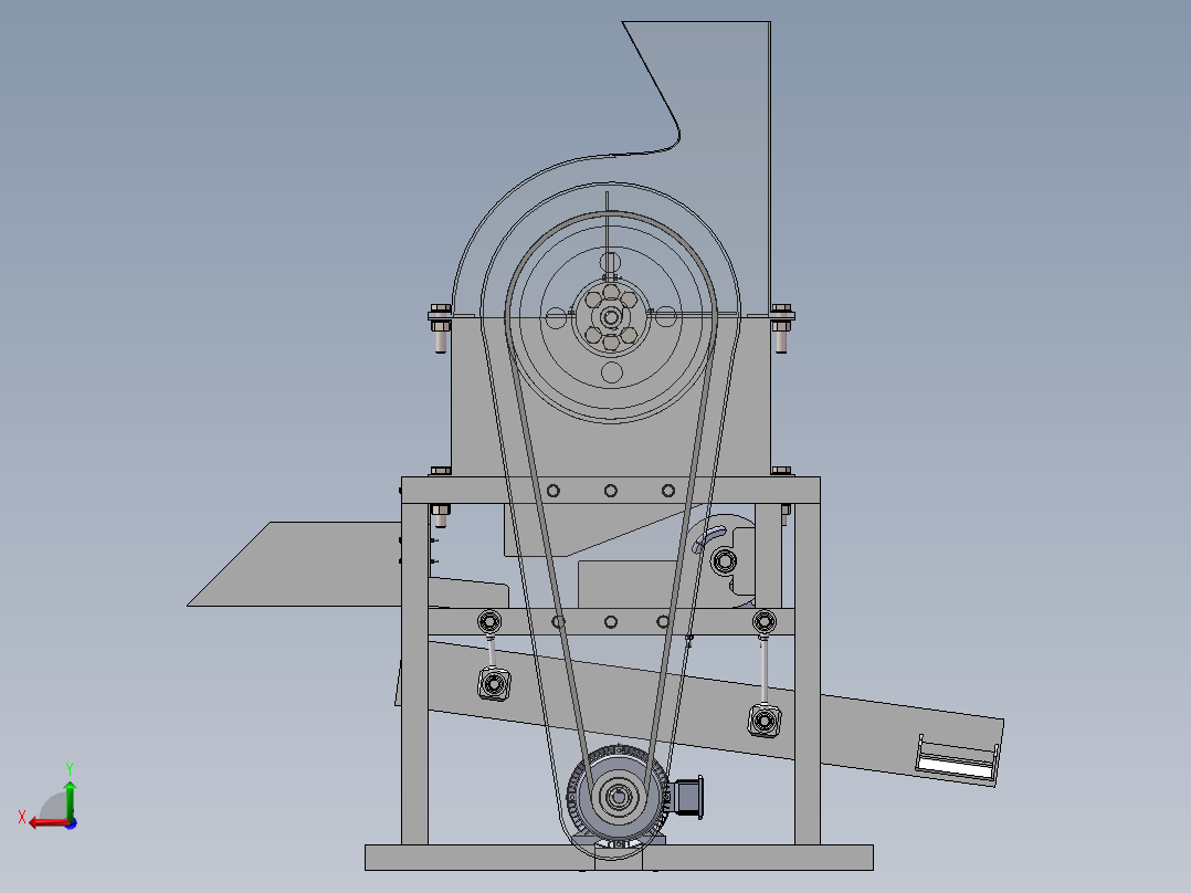 花生破壳机后视图