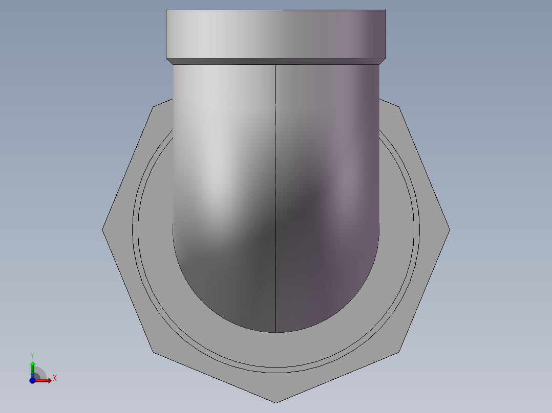 活接-90°等径内丝弯头 DN20前视图