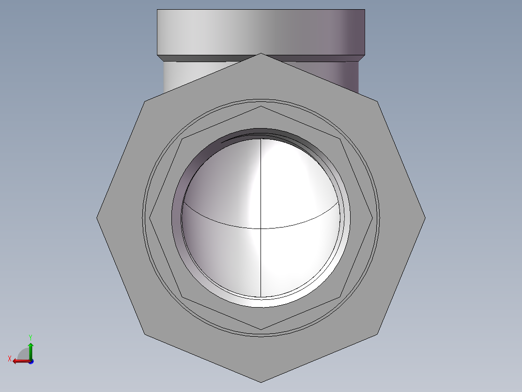 活接-90°等径内丝弯头 DN20后视图