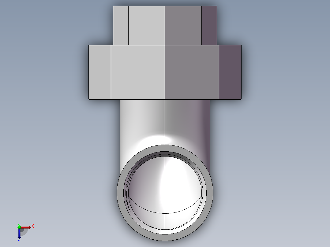 活接-90°等径内丝弯头 DN20俯视图