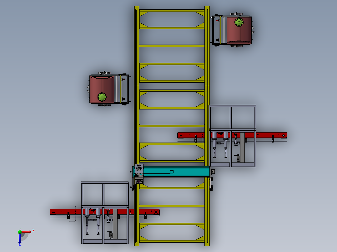 全自动无需定位激光打标生产线sw17可编辑俯视图