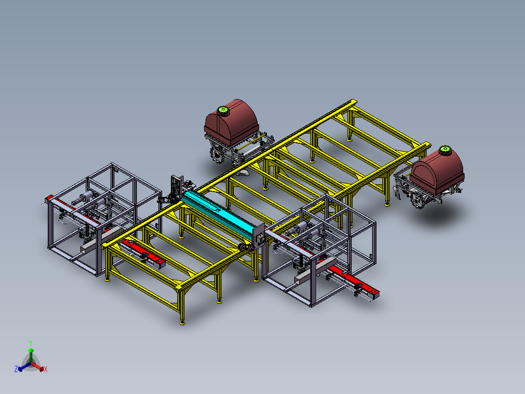 全自动无需定位激光打标生产线sw17可编辑正等轴测图