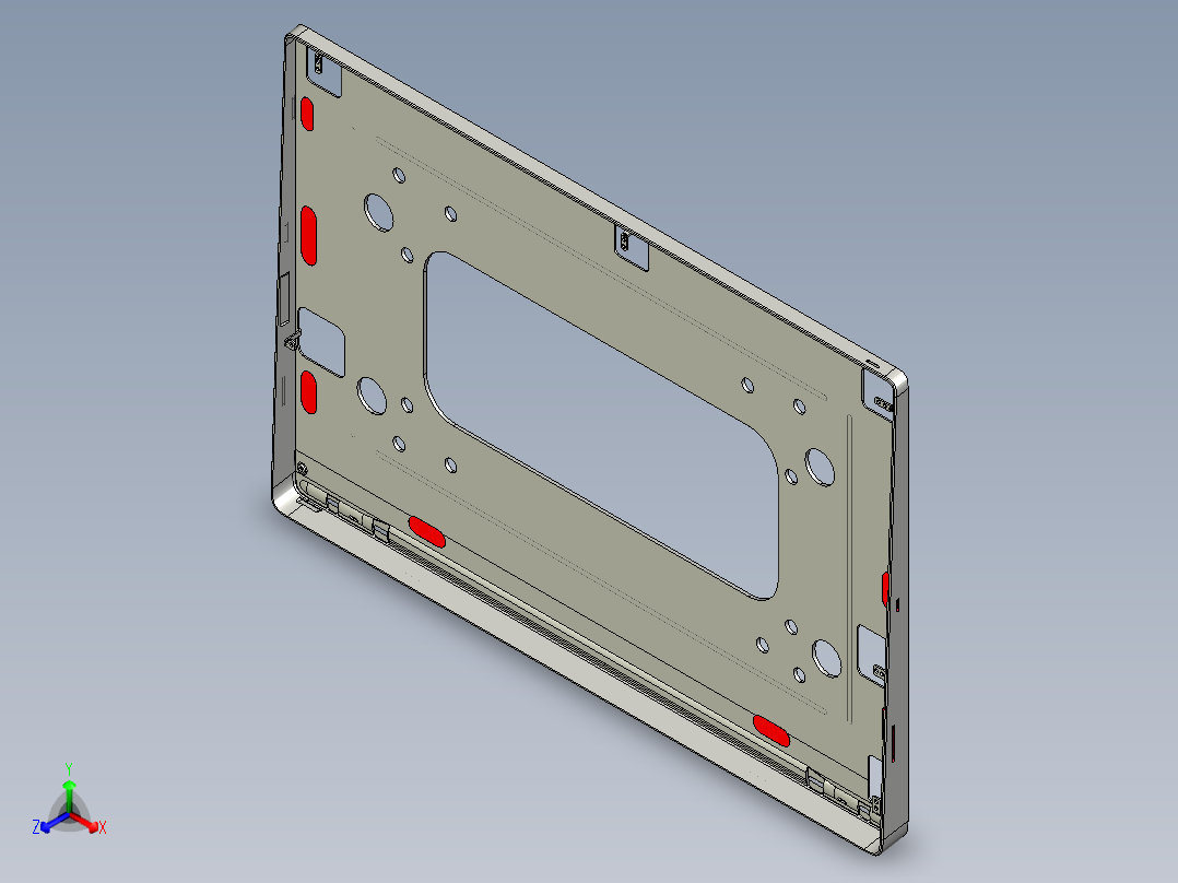 大尺寸电脑中框铣避位+阳极挂点结构CNC编程程序模型