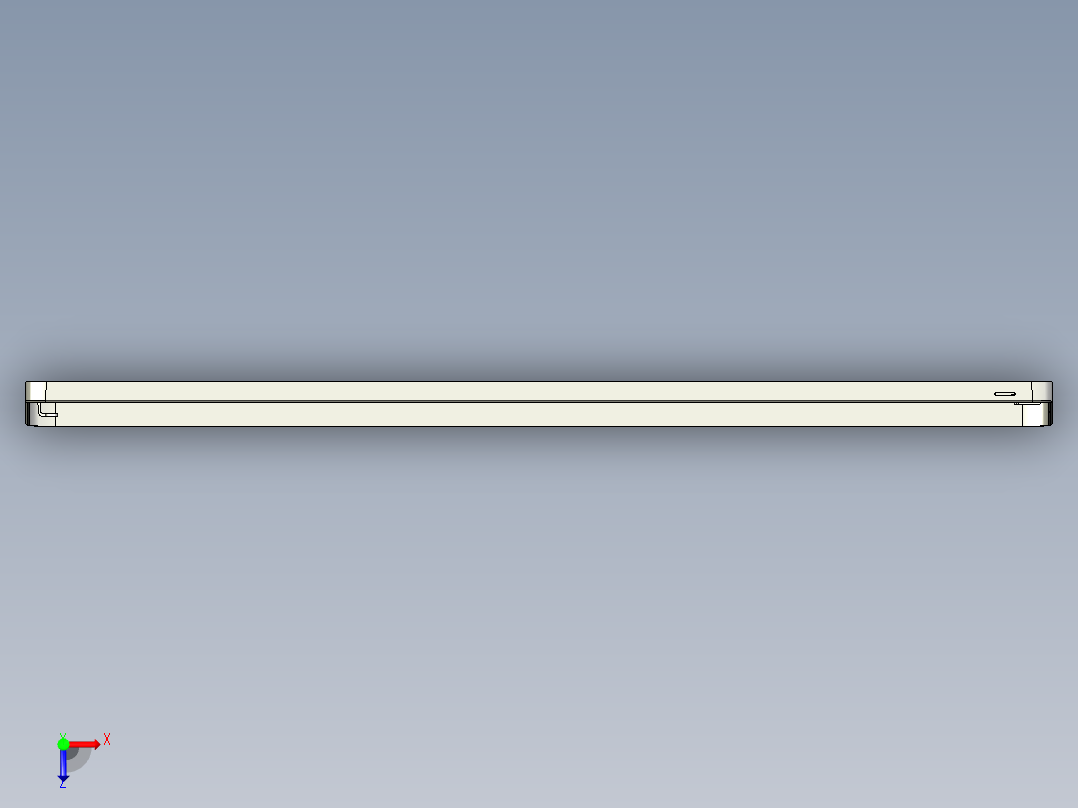 大尺寸电脑中框铣避位+阳极挂点结构CNC编程程序模型俯视图