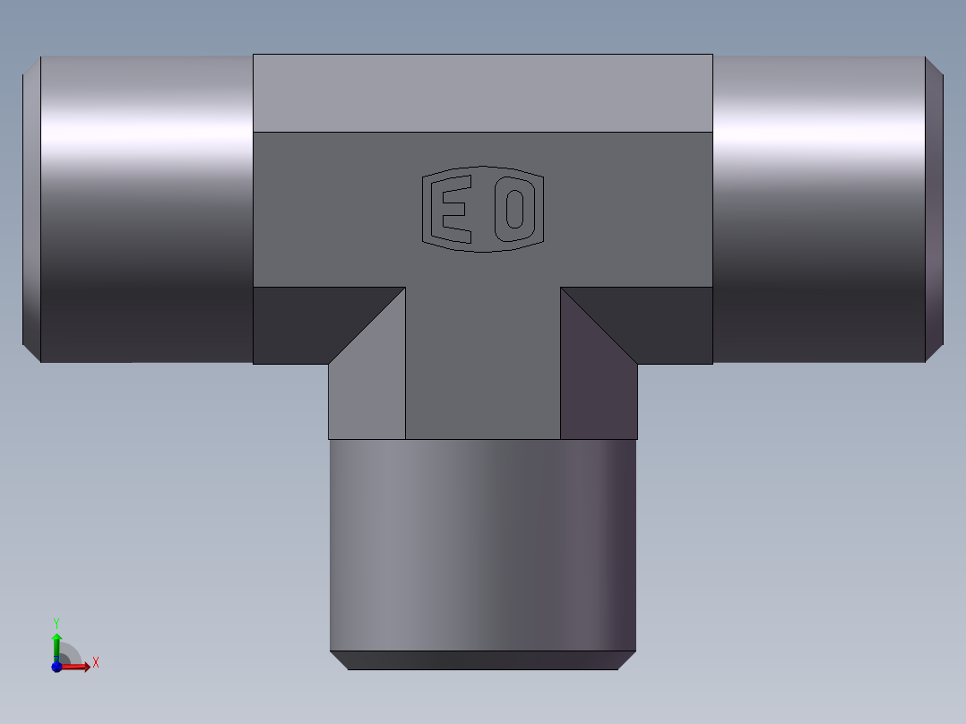 AC+AD 三通接头 T、AD-16前视图