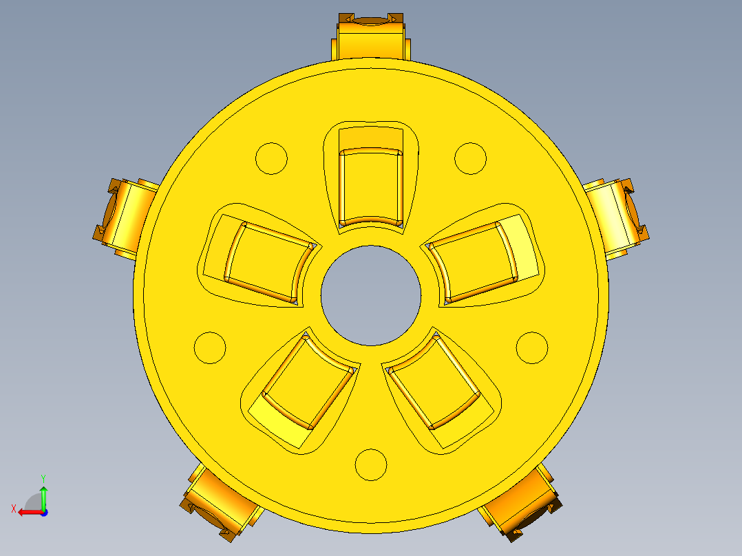 五爪夹持机构运动后视图