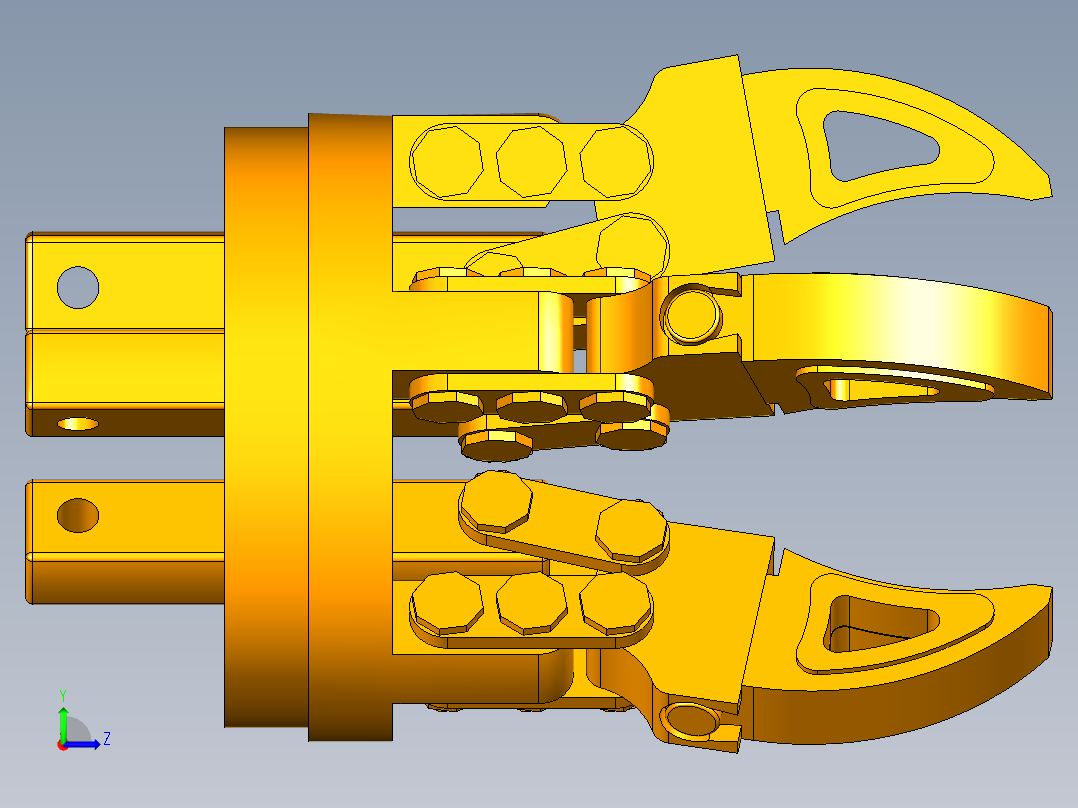 五爪夹持机构运动左视图