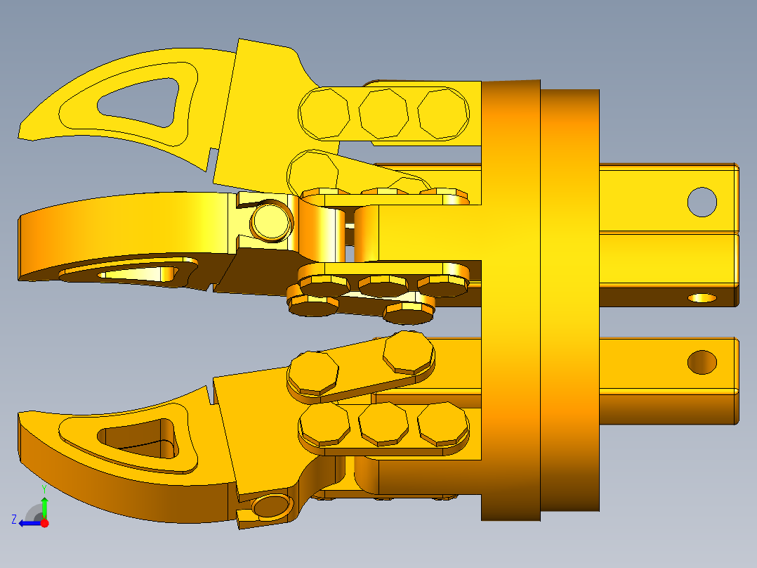 五爪夹持机构运动右视图