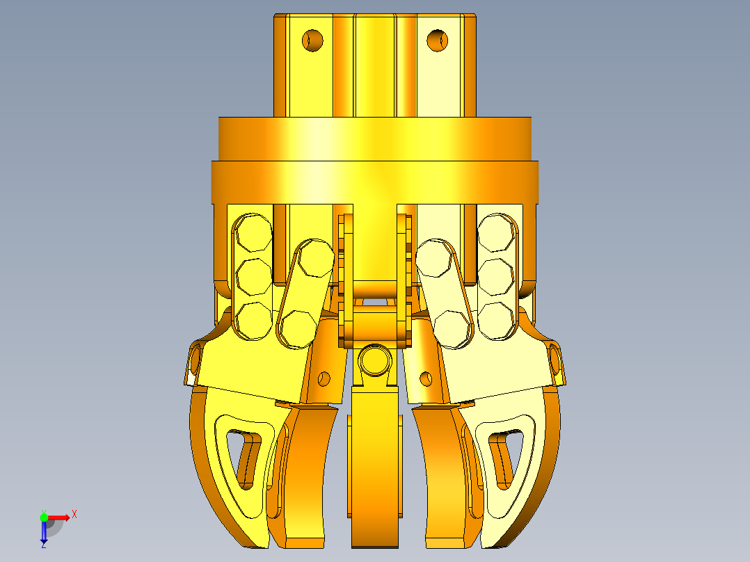 五爪夹持机构运动俯视图