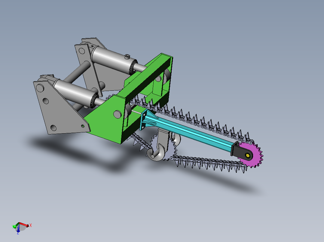 链式开沟机设计【全】（含三维SW模型+CAD图纸+说明书）