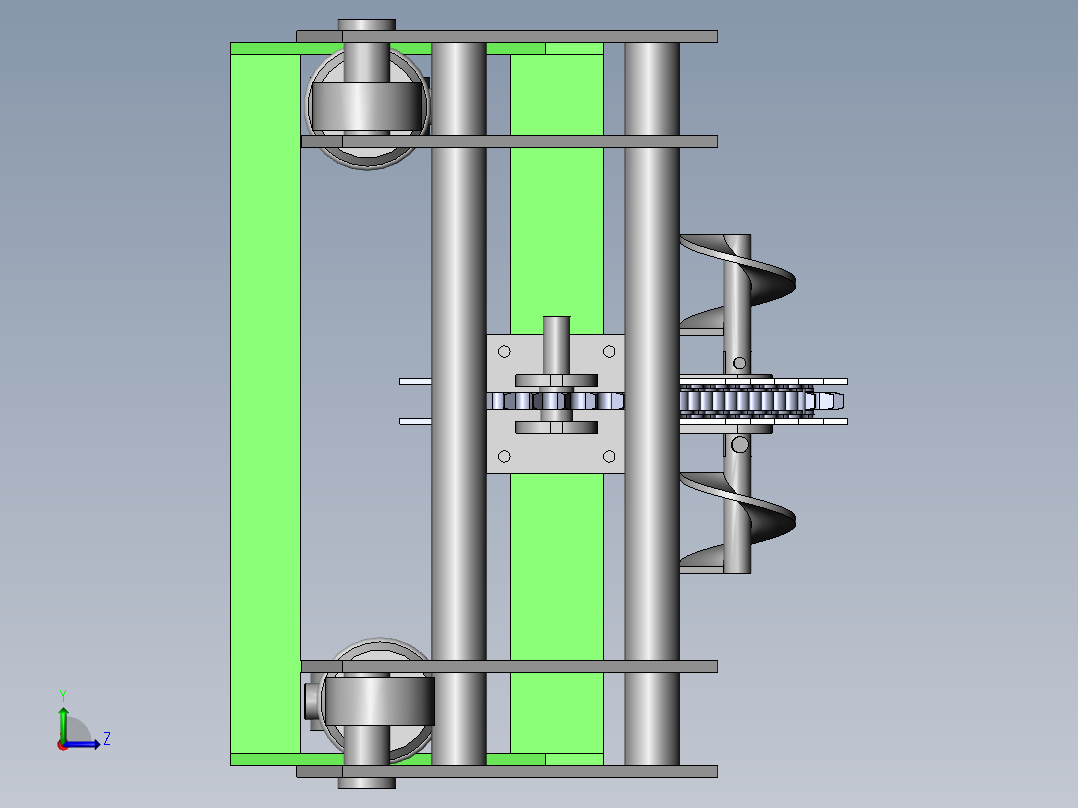 链式开沟机设计【全】（含三维SW模型+CAD图纸+说明书）左视图
