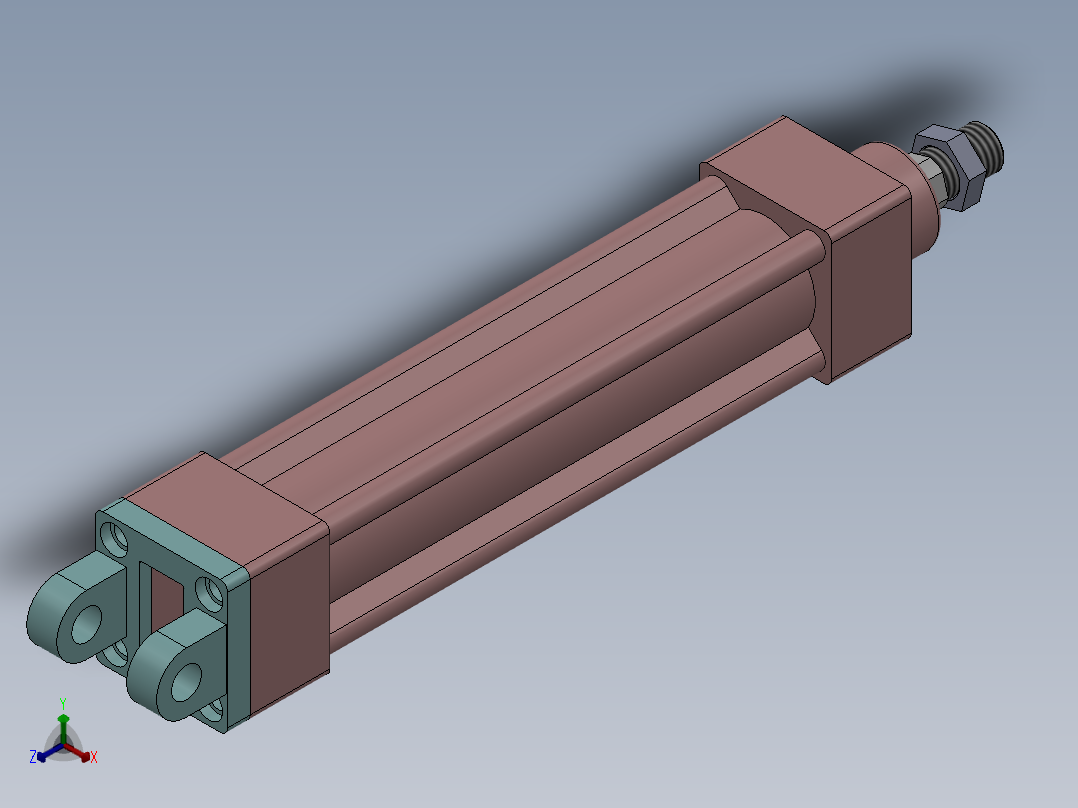 气缸SI40x160-S-CB正等轴测图