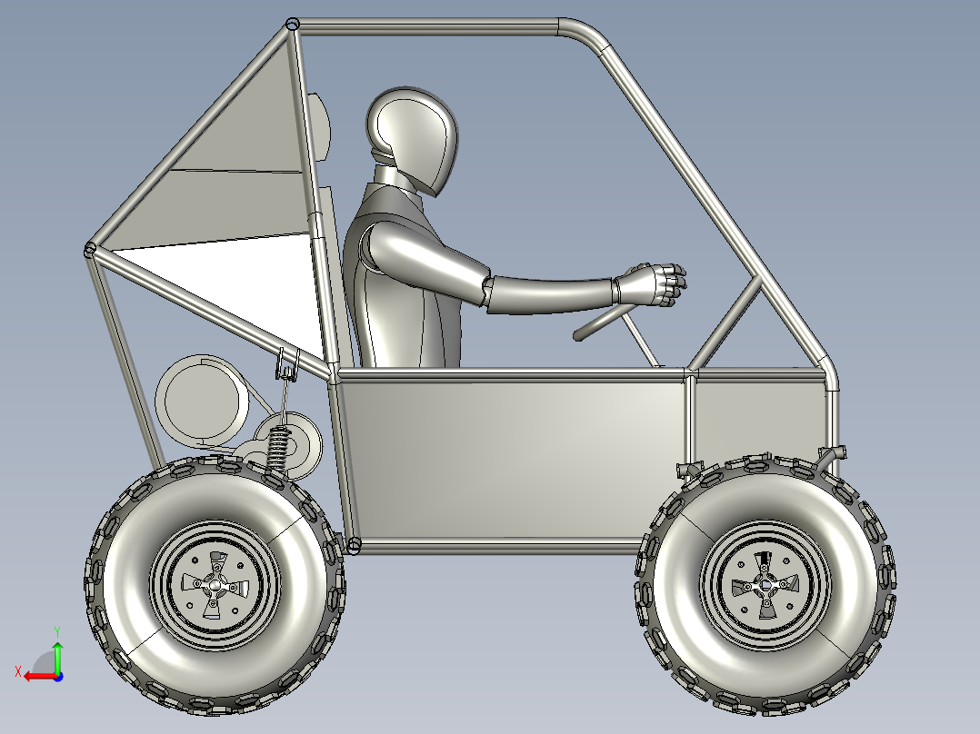 车辆车轮底盘 - STEP 文件后视图