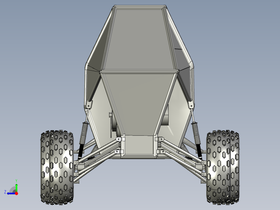 车辆车轮底盘 - STEP 文件右视图