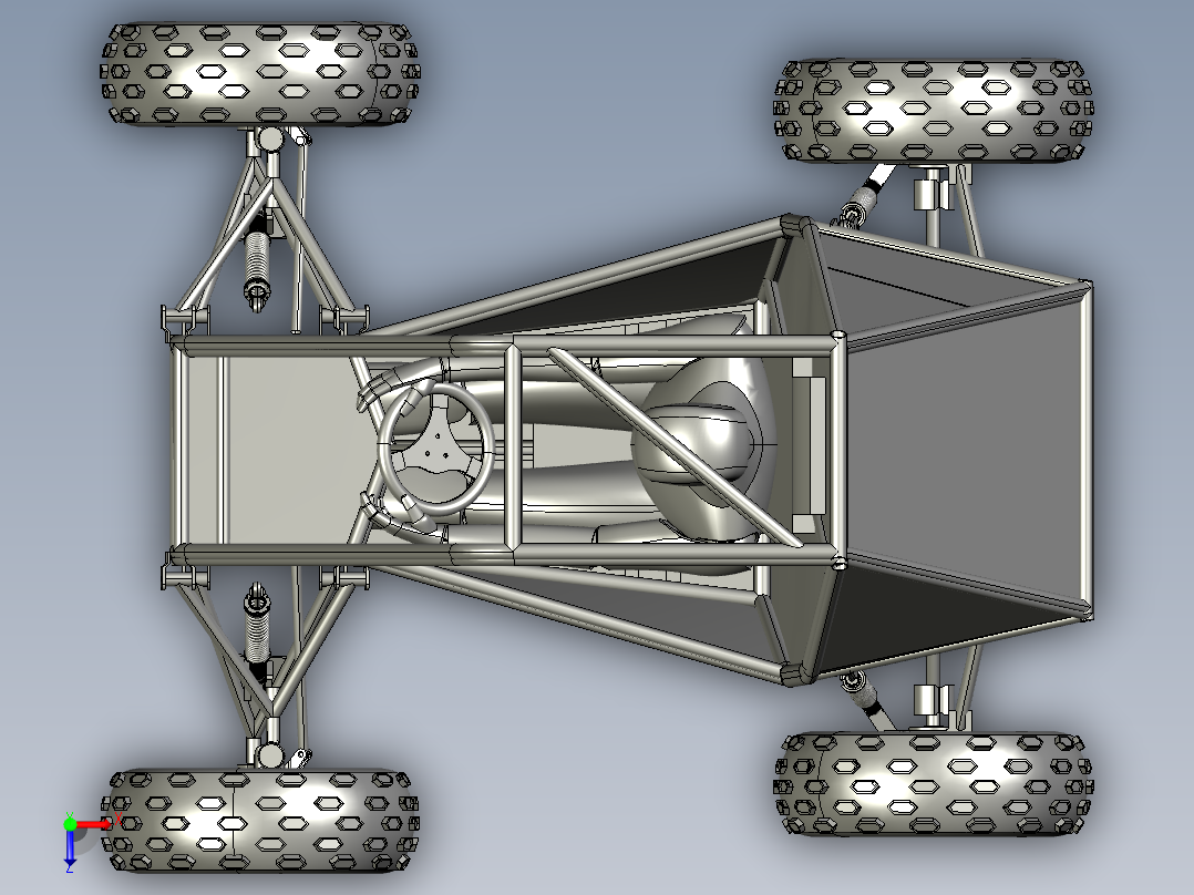 车辆车轮底盘 - STEP 文件俯视图