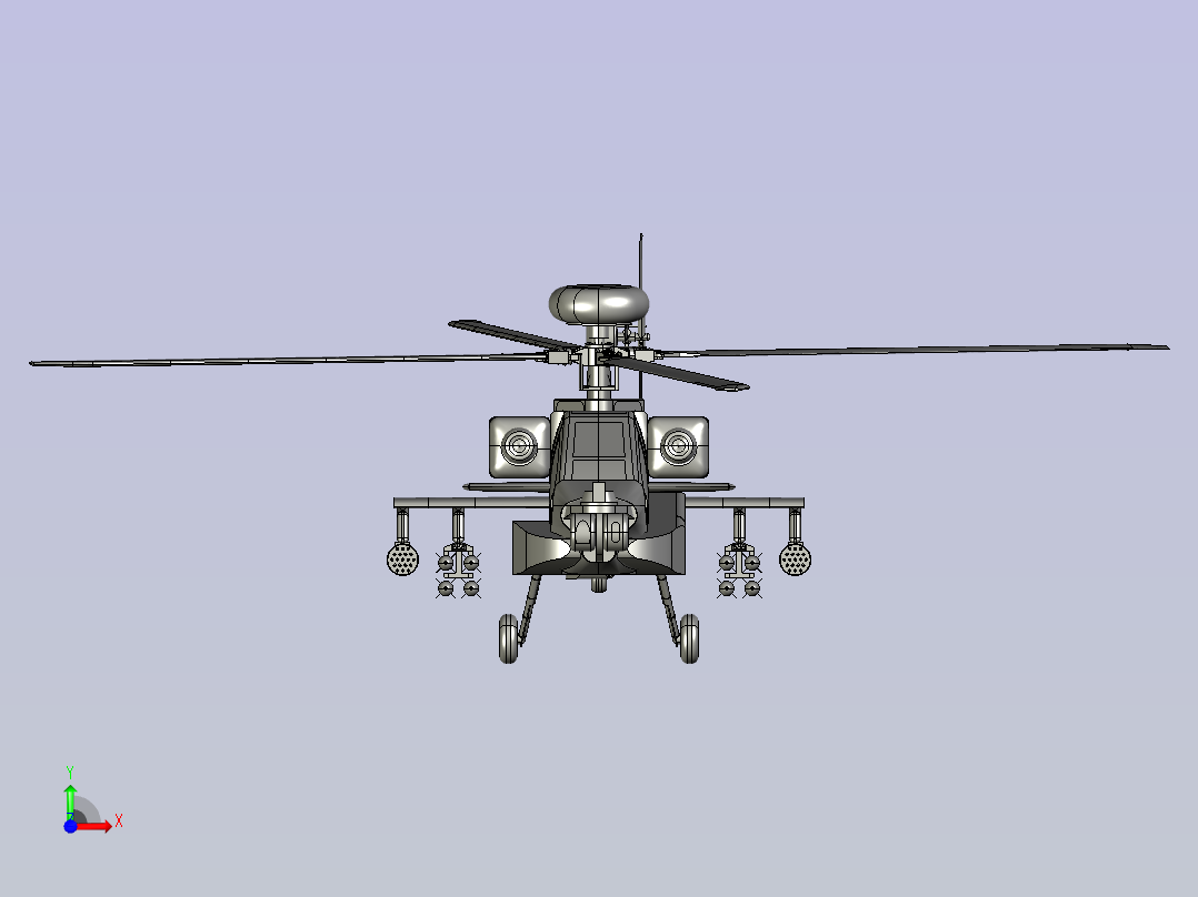 阿帕奇直升机 sw16前视图